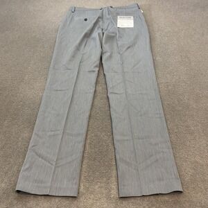 Kenneth Cole Reaction Pants Mens 33x32 Gray Stretch Slim Fit Flat Front Dress